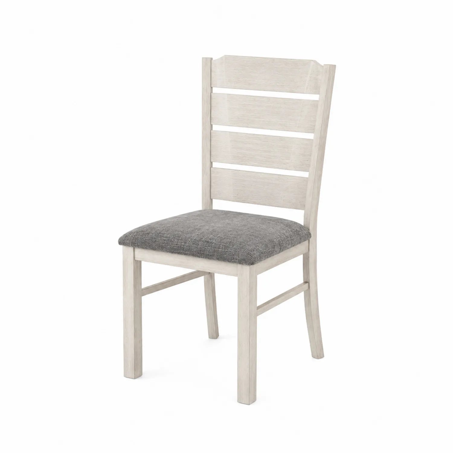 Chaise en bois avec assise en tissu gris