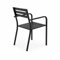 Chaise en acier noire empilable extérieure 84 cm x 56 cm x 54 cm
