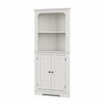 Buffet d'angle en bois de pin Blanc avec étagères et portes