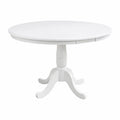 Table ronde en bois massif blanc 120 cm