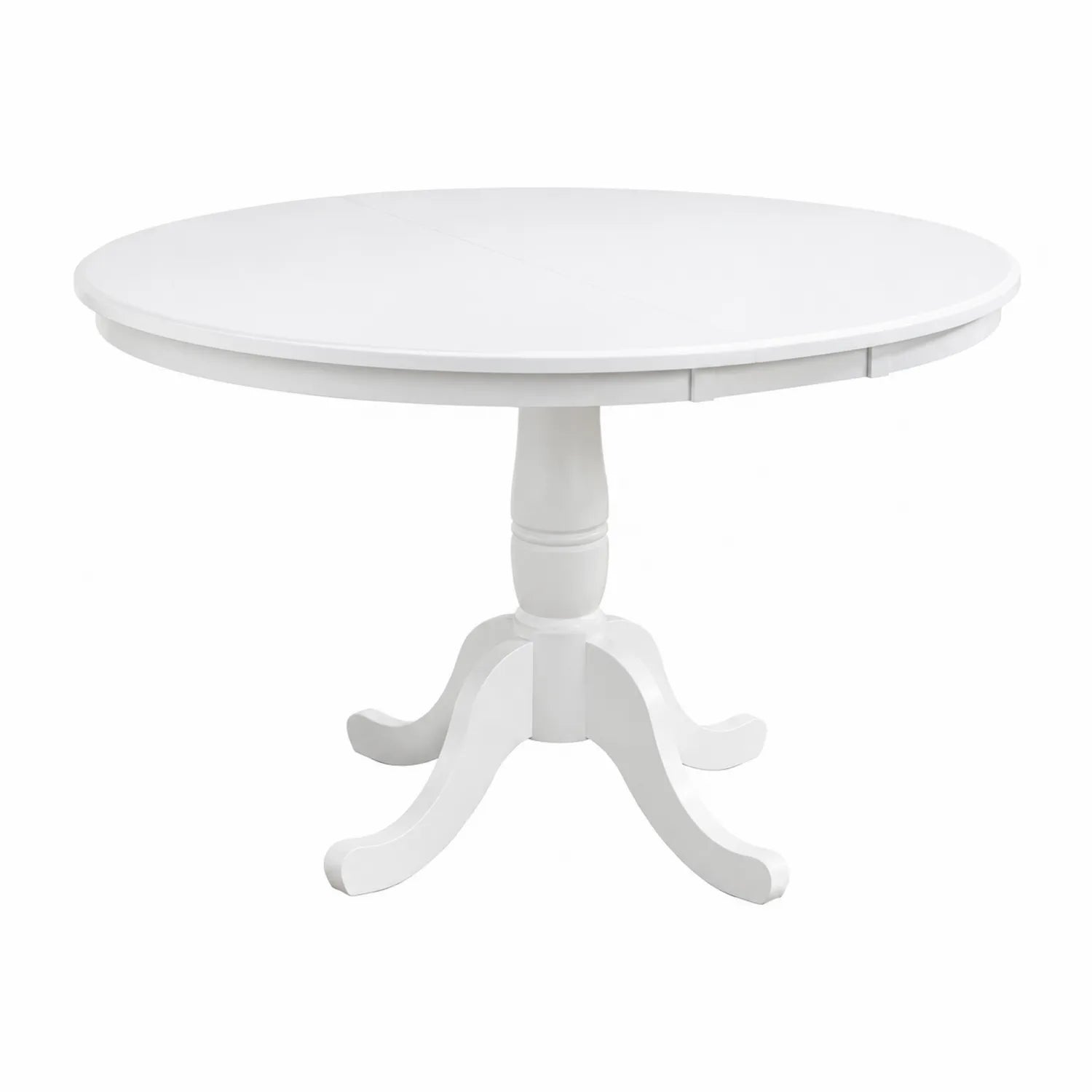 Table ronde en bois massif blanc 120 cm