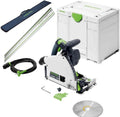 Festool TS 60 Scie circulaire pour des coupes droites rapides dans panneaux et pi¨¨ces de bois TS 60 KEBQ-Plus avec rails de guidage FS1400/2