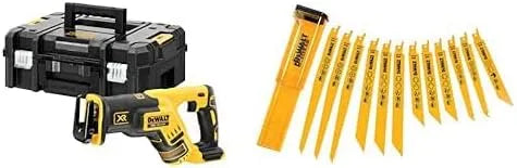 DeWalt DCS367NT-XJ Scie sabre et scie alternative, sans fil, moteur sans balais, format compact, Set de 12, 18V