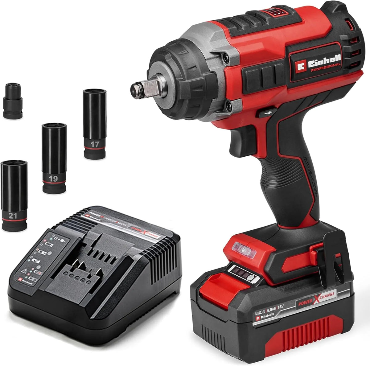 Einhell Professional Boulonneuse sans fil IMPAXXO 18/450 1 x 4: moteur sans balais, usage professionnel, 4,0 Ah, 18 V, 450 Nm, 4 Ah