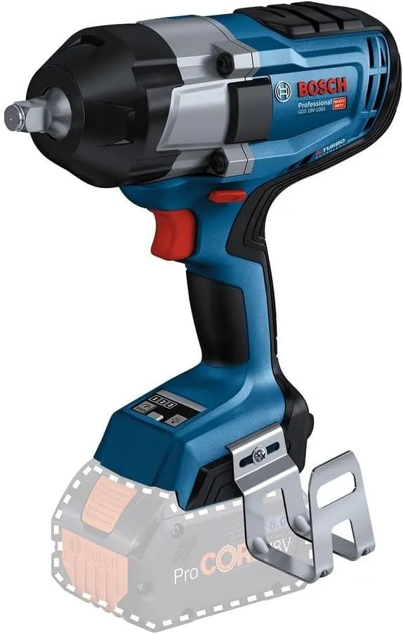 Bosch Professional 18V System boulonneuse sans-fil BITURBO GDS 18V-1000 avec clip, usage professionnel