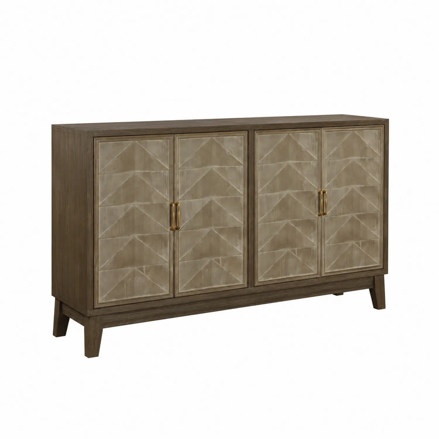 Buffet en bois 4 portes Marron clair 200x45x85 cm