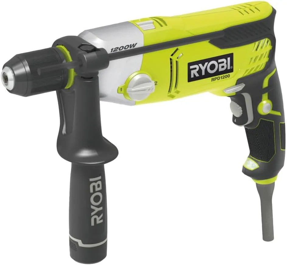 Ryobi RPD1200-K Perceuse ¨¤ percussion, en m¨¦tal, 13mm, 1200W, 2 Vitesses, pour le b¨¦ton