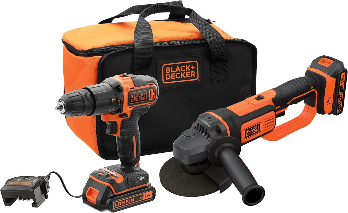 BLACK+DECKER BCK24D2S Perceuse ¨¤ percussion: technologie 3D/4D, 125 mm, 18 V, 2 Ah, noir