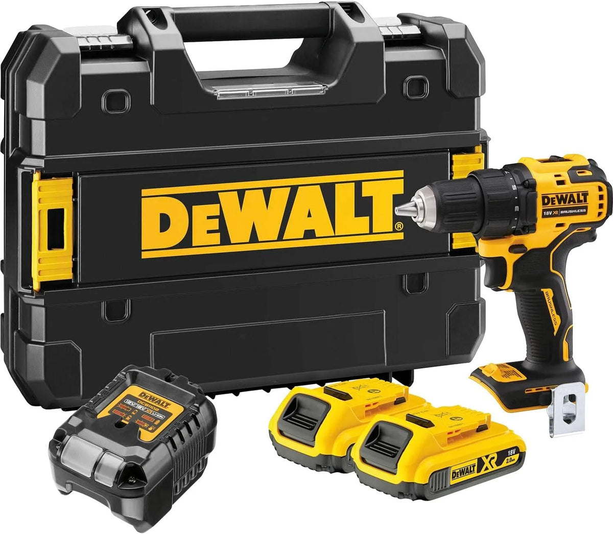 DeWalt Perceuse-visseuse DCD708D2T-QW Perceuse-visseuse et visseuse ¨¦lectrique, format compact, 18V, 2,0 Ah