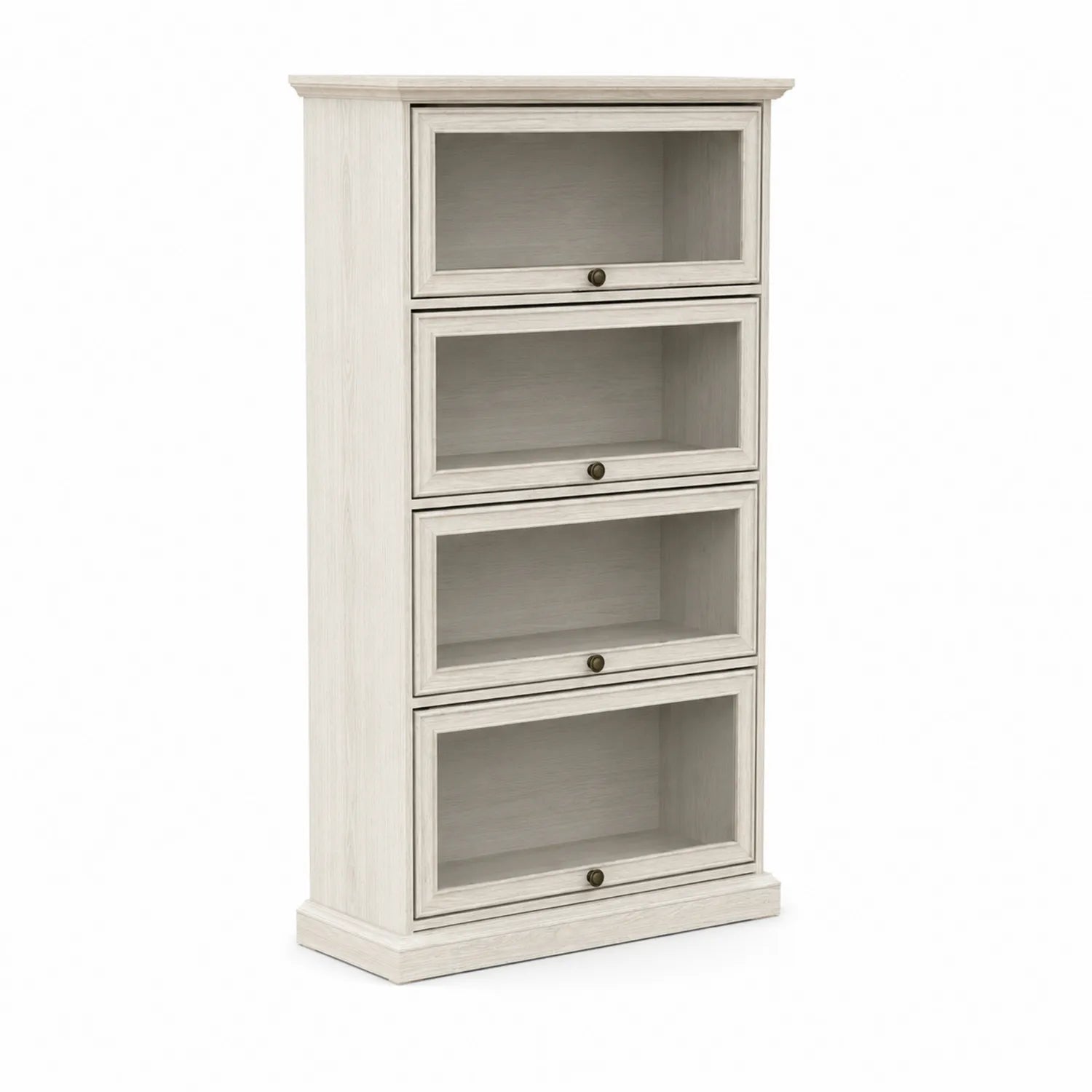 Bibliothèque en bois et verre trempé blanc 160 cm