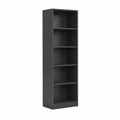 Étagère de bibliothèque en bois 5 niveaux Noir 180cm x 60cm x 30cm