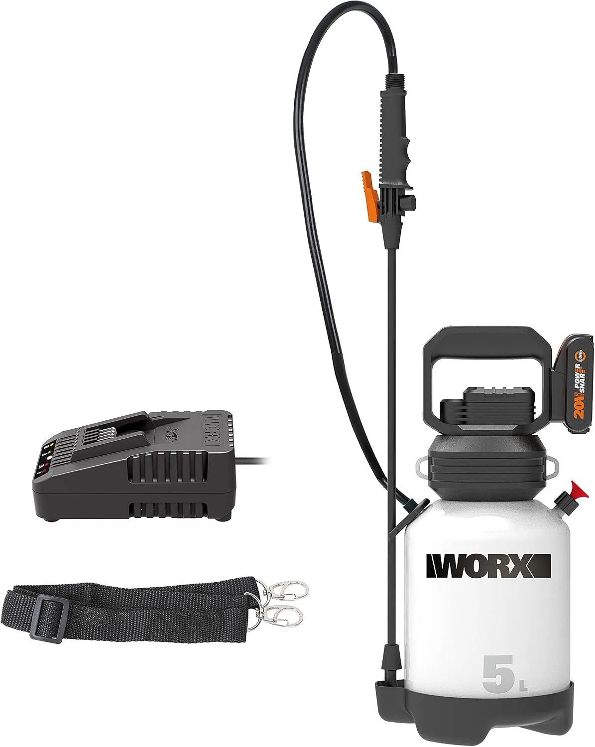 Max WG829E Pulv¨¦risateur ¨¤ pression et pulv¨¦risateur dorsal, 18V, 20V, 5L, pour l'arrosage du jardin