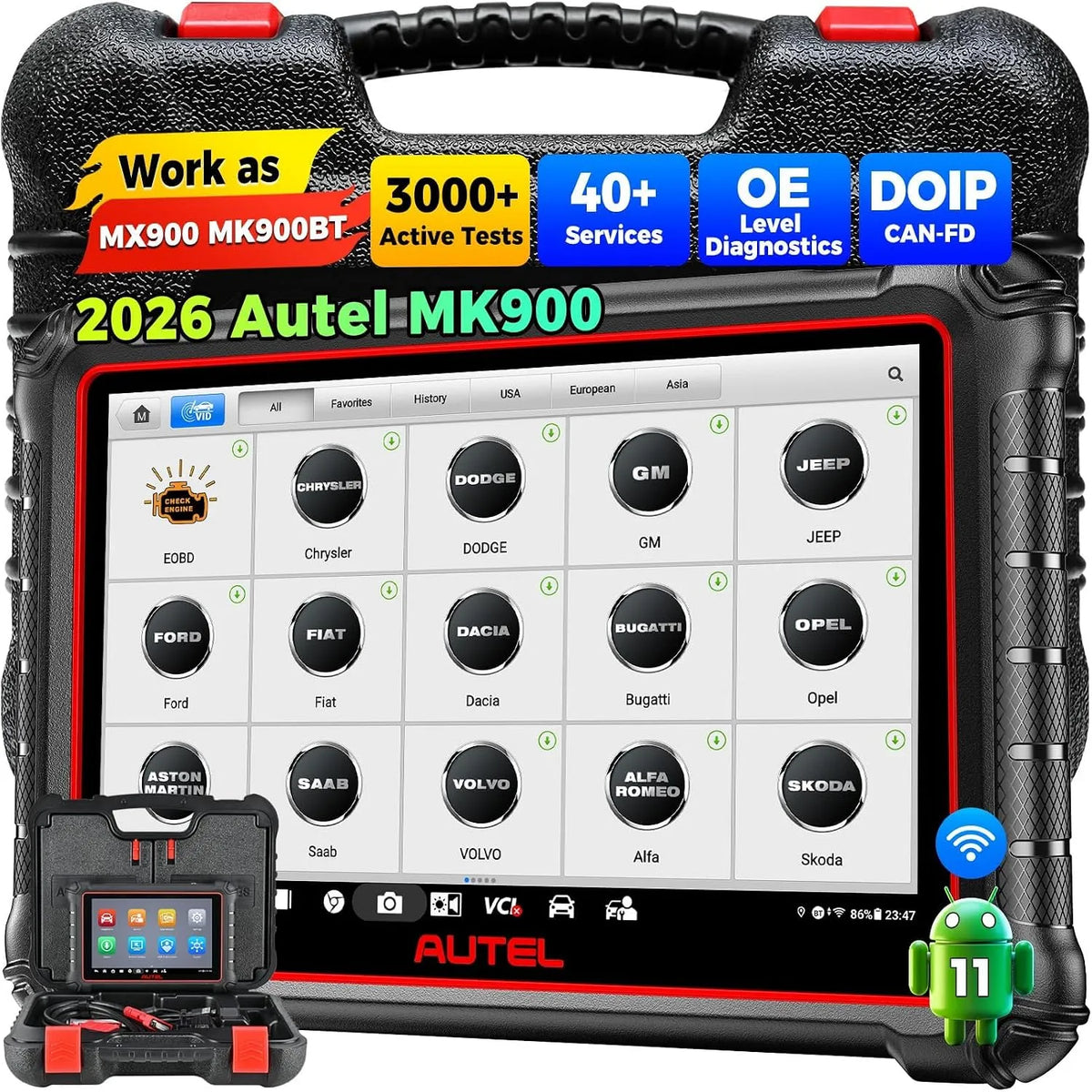 Autel MaxiCOM MK900 Valise Diagnostic Auto: pour l'entretien automobile