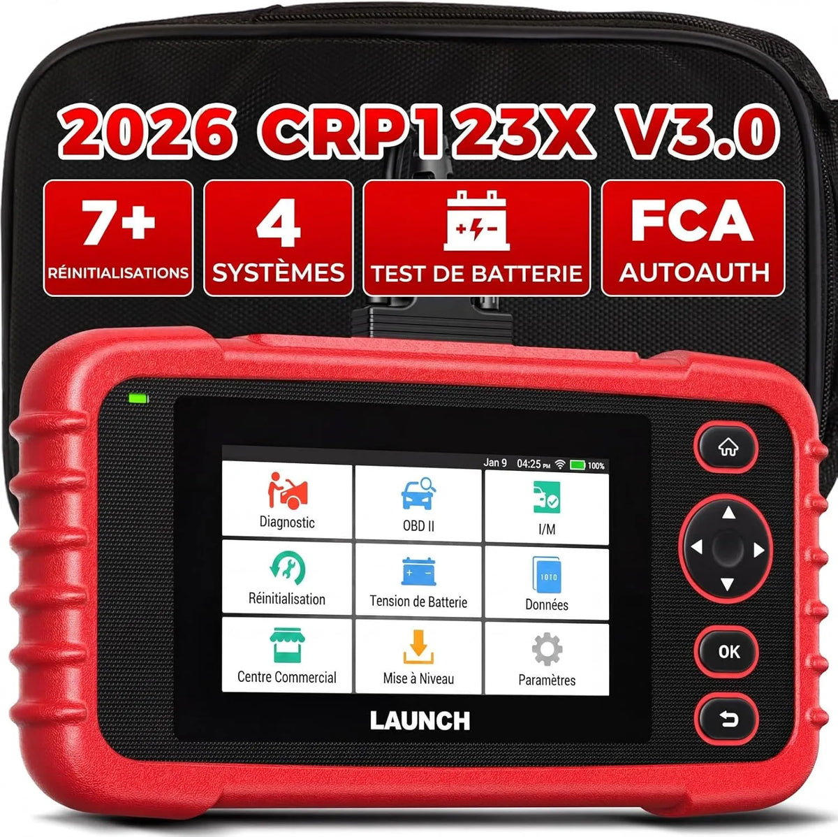 LAUNCH CRP123X V3.0 64G Appareil de diagnostic professionnel OBD2 Scanner pour ¨C usage professionnel, pour l'entretien automobile