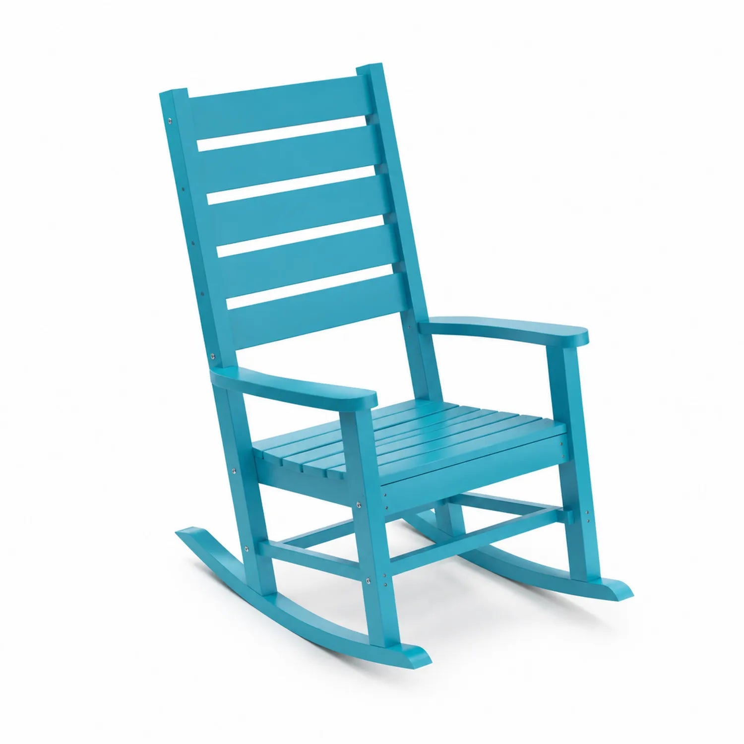 Chaise à bascule en bois turquoise 92x65x90 cm
