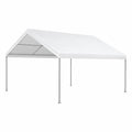 Tonnelle de jardin 3x4m acier et polyéthylène blanc