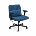 Chaise de bureau pivotante en tissu avec coussin et roulettes
