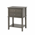 Table de chevet en bois avec 2 tiroirs Gris