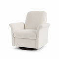 Fauteuil pivotant en tissu avec base en bois 75x80x90 cm