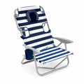 Chaise Pliante Extérieure Aluminium Rayée Bleu et Blanche