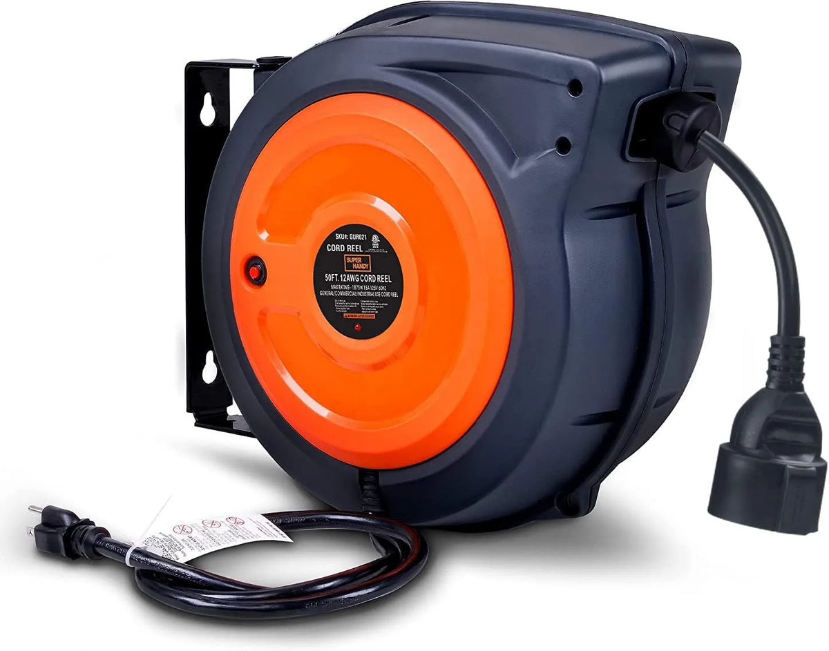 Enrouleur de cable ¨¦lectrique et rallonge multiprise, 20M, flexible, r¨¦tractable automatiquement