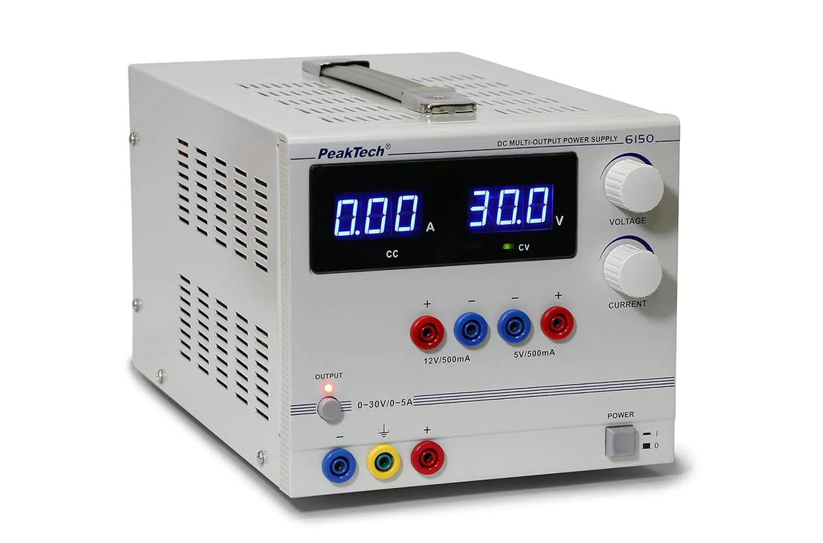PeakTech Alimentation de laboratoire CC r¨¦glable et alimentation de banc, 0-30V, 0-5A, pour test ¨¦lectronique et r¨¦paration