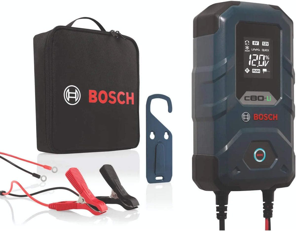 Bosch C80-Li Chargeur intelligent de batterie et chargeur d'entretien, 6V, 12 V