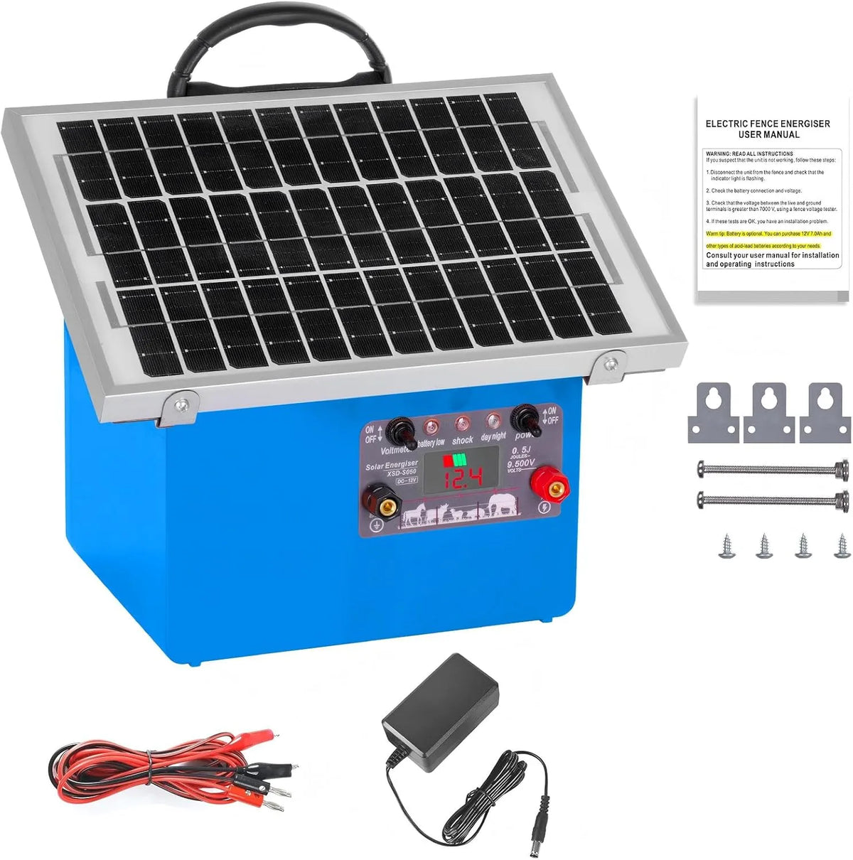 32KM Cl?ture ¨¦lectrique solaire 12V 0,5J/9,5KV