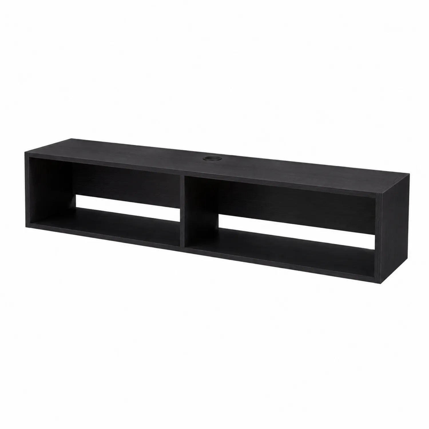 Meuble TV mural en bois noir 120 cm