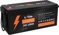 LiTime LiFePO4 Batterie lithium LiFePO4 et batterie solaire ¨¤ d¨¦charge profonde, 100Ah, alimentation solaire, avec BMS, 2560W, 24V