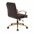 Chaise de bureau en cuir synthétique avec base métallique dorée