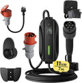 Borne de recharge pour voiture ¨¦lectrique et chargeur EV mobile, 11kW, 6A, pour v¨¦hicule et alimentation mobile, triphas¨¦, Type 2, 7m