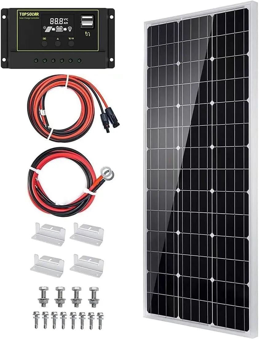Panneau solaire et module photovolta?que, 100 W, 12 V, pour camping et camping-car, monocristallin, 24 V, 30 A
