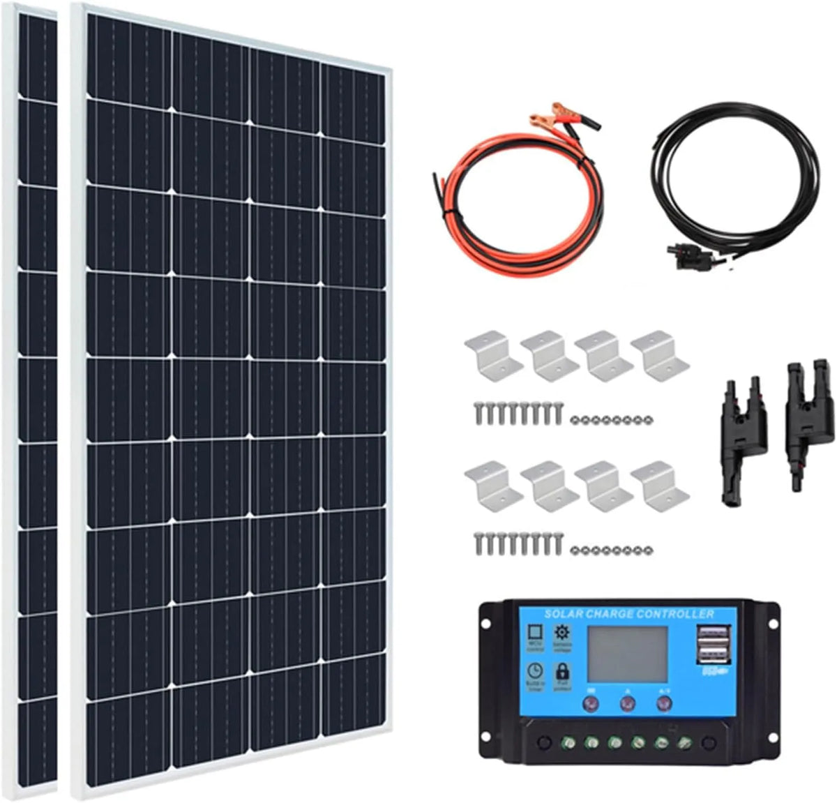 Remorques De Bateau, Camping-Cars, RayGenius Kit De Panneaux Solaires Monocristallins 400w 12v 800w avec R¨¦Gulateur De Charge 40A pour Caravanes