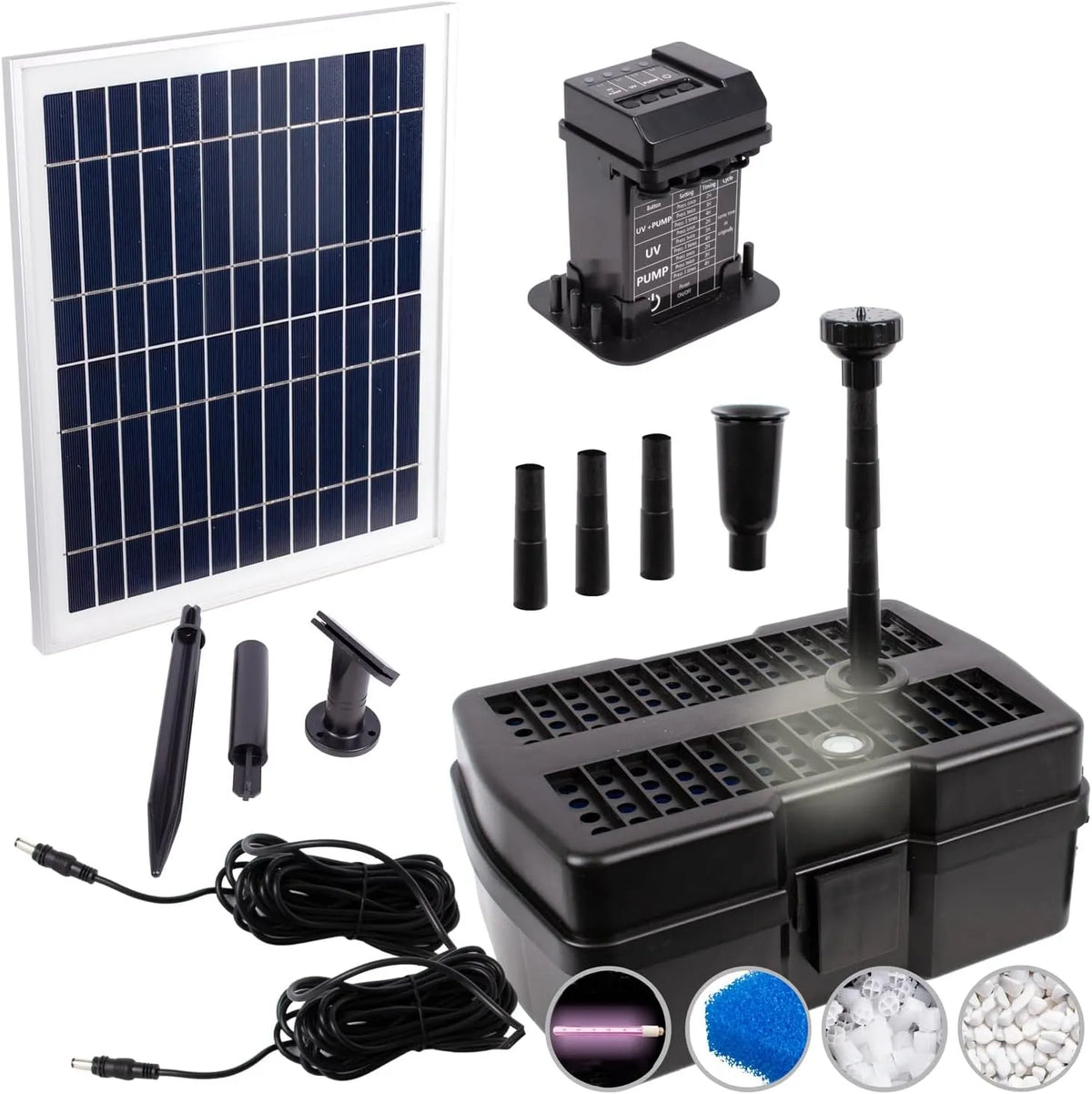 Panneau solaire et module photovolta?que, pour bassin et fontaine