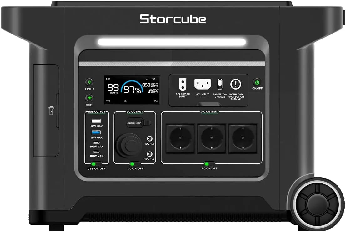Syst¨¨me de Stockage Solaire S2500 Plus, Charge AC de 2200W, Station d'¨¦nergie Portable de 2560Wh avec Prise AC 3300W, Entr¨¦e olaire de 1200W