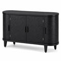 Buffet en bois noir avec motifs sculptés 150cm
