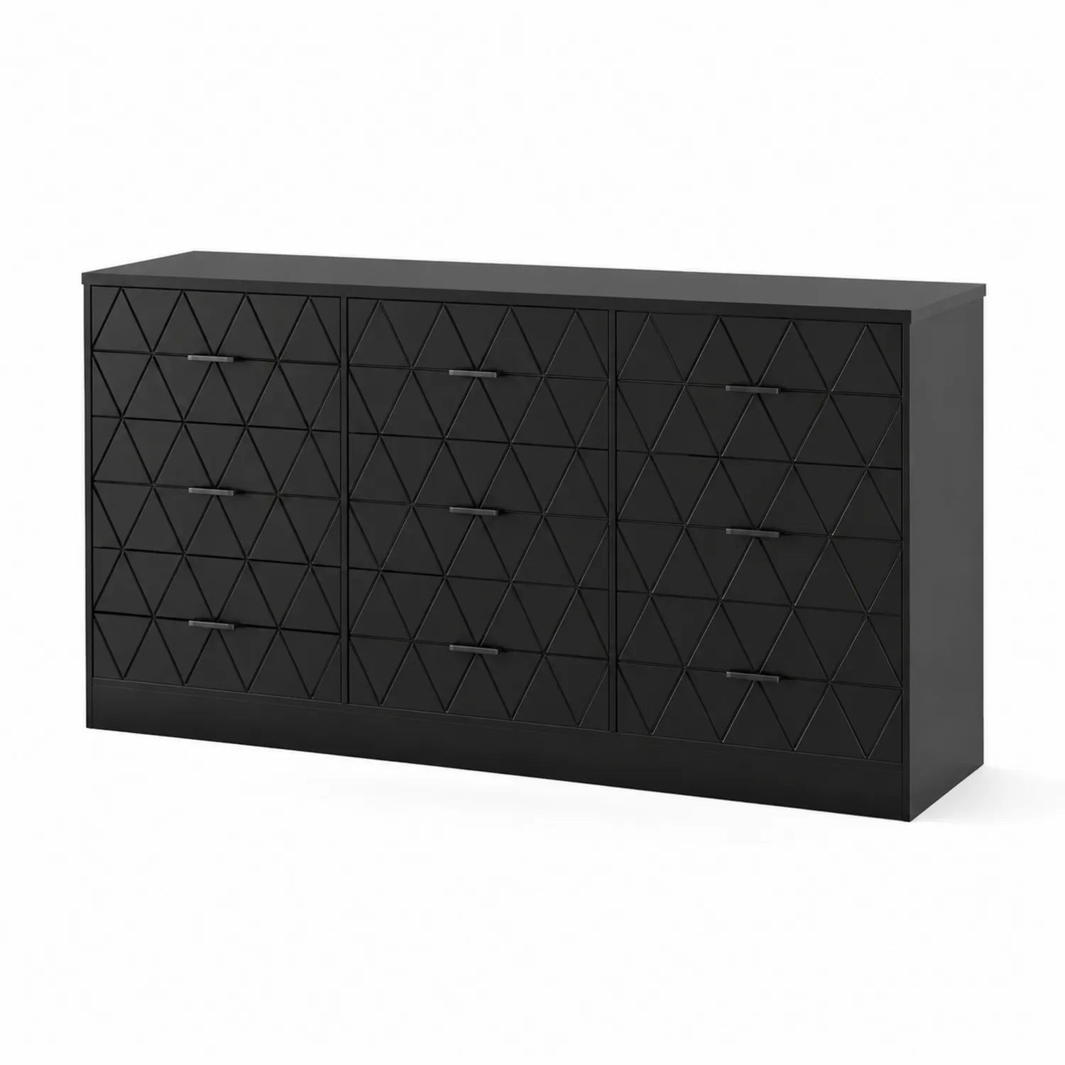 Commode en bois noir avec 9 tiroirs
