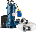 Wiltec Pompe submersible pour eaux charg¨¦es et pompe de drainage, 36000 l/h, 1500 W, 10 m, 20 m, avec flotteur, pour l'arrosage du jardin