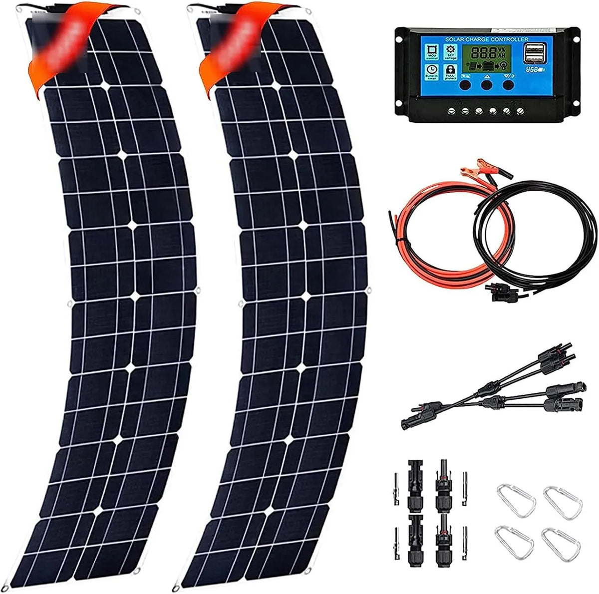 Panneau solaire et module photovolta?que, 200 W, 800 W, pour camping et camping-car, flexible, monocristallin, 18 V