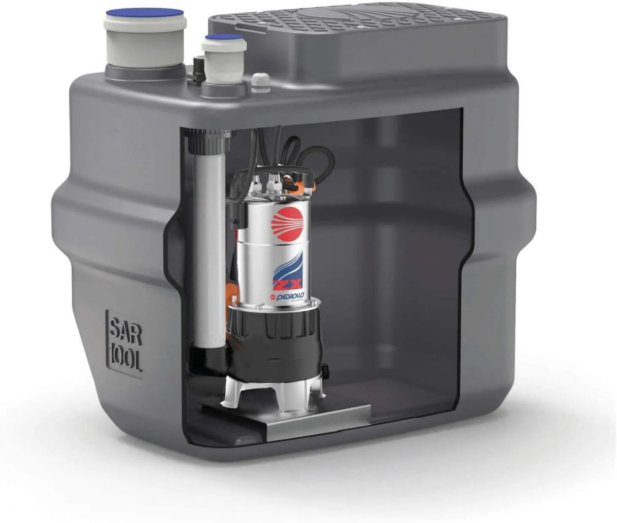 Pedrollo Station De Relevage Pedrollo Sar 100 Zxm 1a/40 100l Eau Charg¨¦e Mono 15 M3/h Bleu