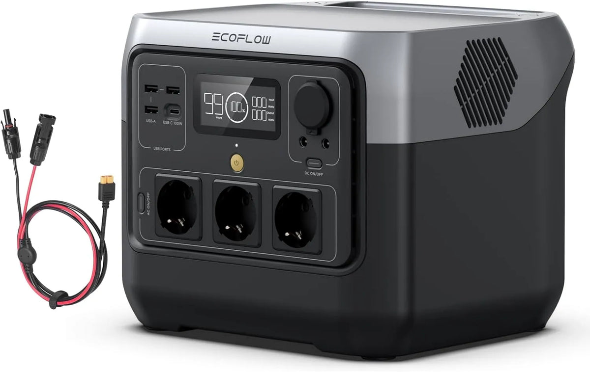 EF ECOFLOW RIVER 2 Pro Station ¨¦lectrique portable et g¨¦n¨¦rateur solaire, 768 Wh, 800 W, pour camping et camping-car, alimentation solaire