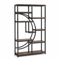 Étagère bibliothèque en métal et bois MDF noir 180x120x30 cm