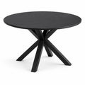 Table ronde en bois MDF et métal Noir Ø120 cm