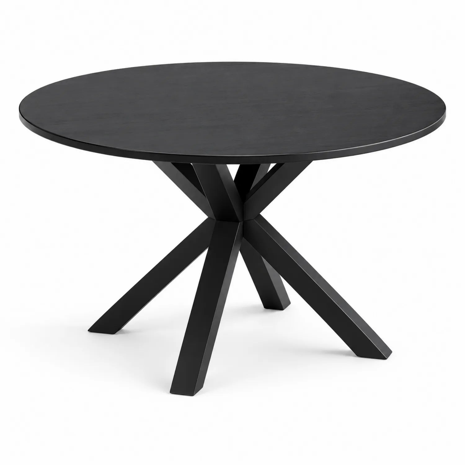 Table ronde en bois MDF et métal Noir Ø120 cm