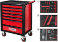 KS TOOLS Carro de Taller RACINGline Negro/Rojo Con 7 cajones ¨C avec tiroirs, pour l'atelier et le bricolage, noir