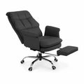Fauteuil de bureau en PU noir avec repose-pieds