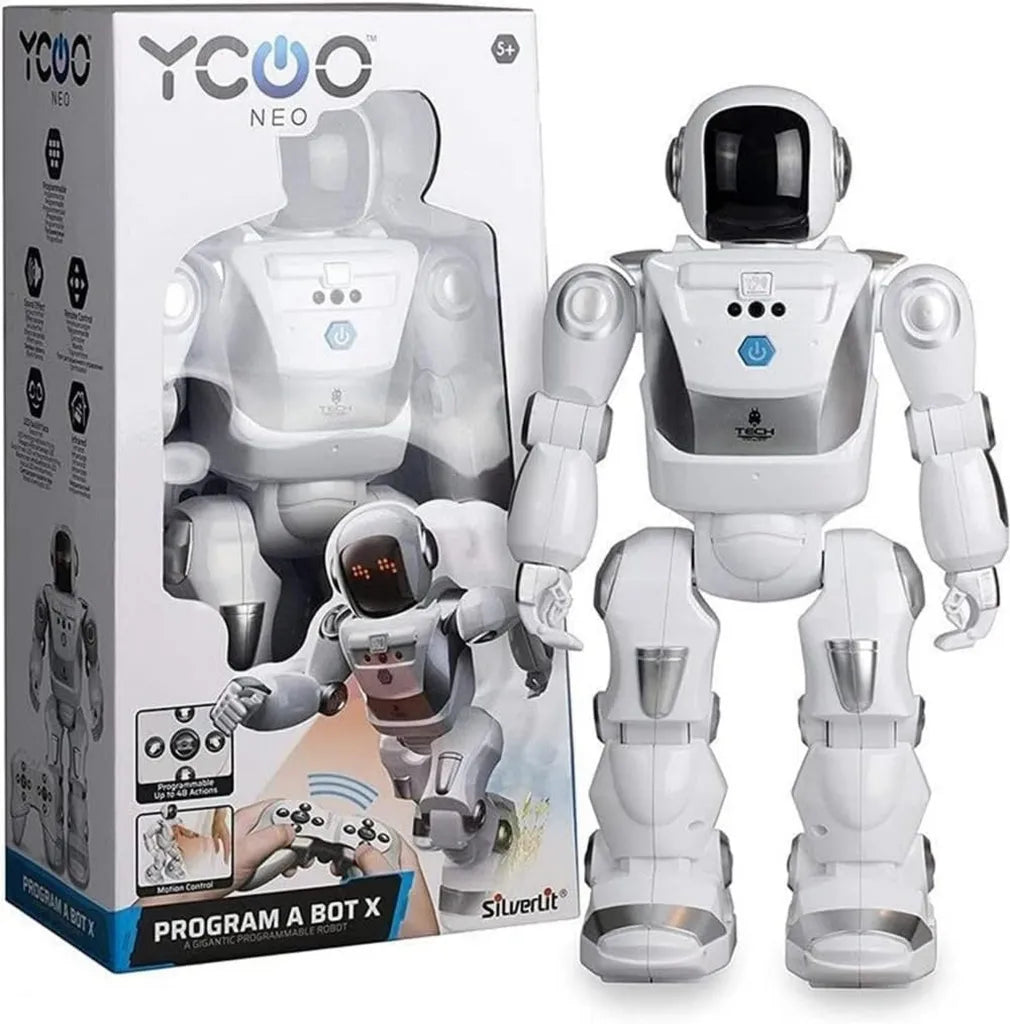 Silverlit Ycoo - Robot Programmable T¨¦l¨¦command¨¦, 40 cm avec 48 Actions, Capteurs de Mouvement, Effets Sonores et Lumineux