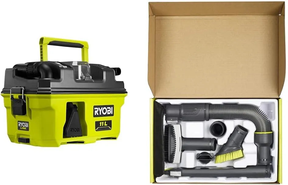 Ryobi RV1811 Aspirateur eau et poussi¨¨re et aspirateur industriel ¨C format mobile, 18V, 1500 L, 11 L, pour l'entretien automobile