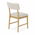 Chaise en bois avec assise en tissu beige